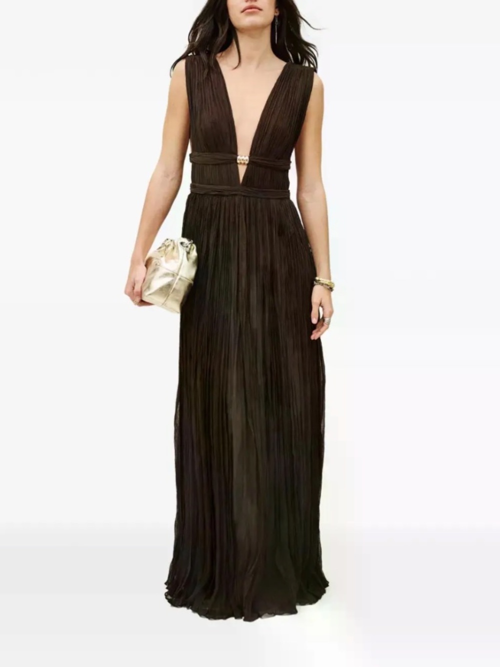 ba&sh Tania Maxi Dress in Brown